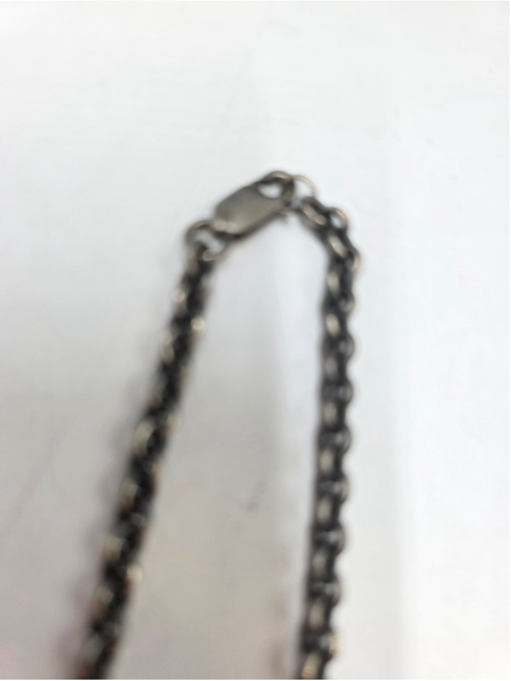 Vintage MAC Cosmetics Logo Pendant Necklace – Pewter Tone Chain–Y2K Collectible - Picture 5 of 7